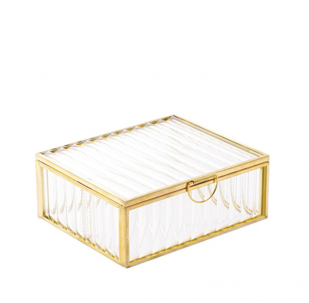 Šperkovnice GRAZIA žebrované sklo 13x11x5 cm 852713
