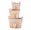 Koš proutěný - regálový, oválný s uchy, cena za sadu 3 ks