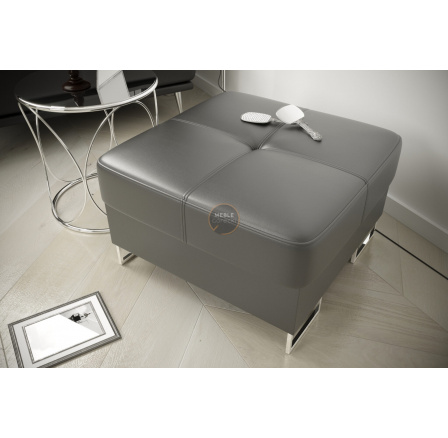 Taburet s uložným prostorem GALAXY 70 x 70 cm přírodní kůže - volitelný odstín Taburet s uložným prostorem GALAXY 70 x 70 cm přírodní kůže - volitelný odstín