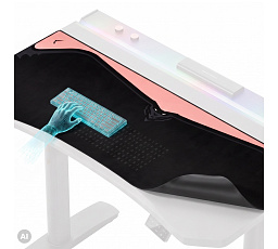 Herní ochranná podložka na stůl, velká Diablo X-Forge Black Akira Pink 140 x 52 cm
