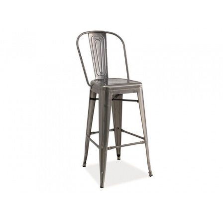 Barová židle LOFT H-1  kartáčovaná ocel