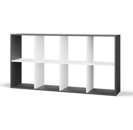 Regál Manja 2x4 antracit/bílá