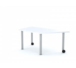 Školní lavice MOVE Trapéz 1400x750x800, šedý rám/dubová deska velikost 4