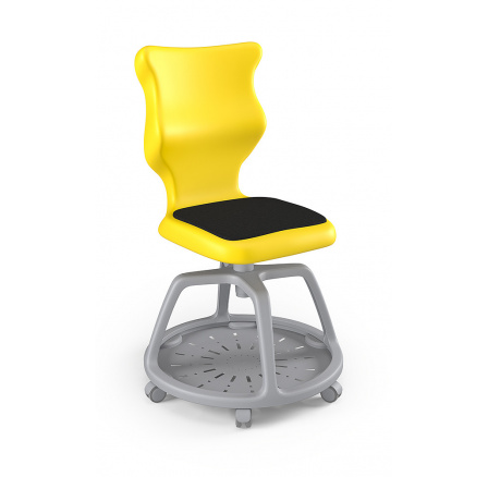 Židle studentská s úložným prostorem Soft velikost 6, Žlutá/Šedá 