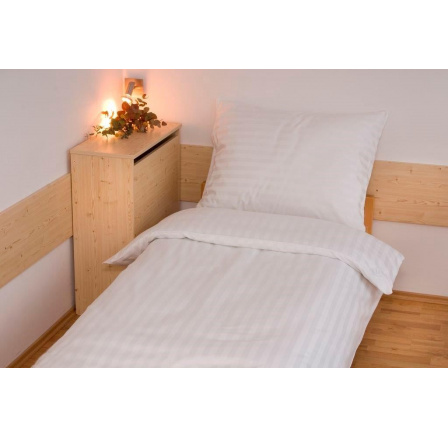 Povlak Atlas Gradl  30x40cm Bílý - česaný 145g/m2, proužek 2cm hotelový uzávěr