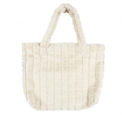 Krémová chlupatá shopper taška