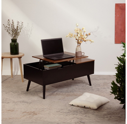 Konferenční stolek ANZABI s výklopnou deskou hnědý 105x50.5x43.5 cm 712067