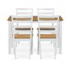 Jídelní set s 4 židlemi, 120x75x75cm, masiv, přírodní, VESPA OAK