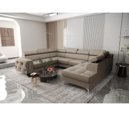 Rohová sedací souprava ORION MAX I s funkcí spaní 225X350X255 cm - hnědá , levá