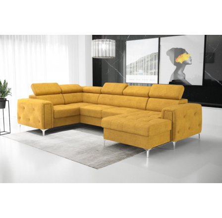 Rohová sedací souprava ORION MAX III s funkcí spaní 165x320x185 cm - žlutá, levá Rohová sedací souprava ORION MAX III s funkcí spaní 165x320x185 cm - žlutá, levá