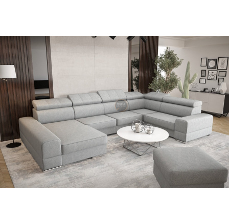 Rohová sedací souprava ROYAL MAX II průměr 30x375x185 - šedá , pravá