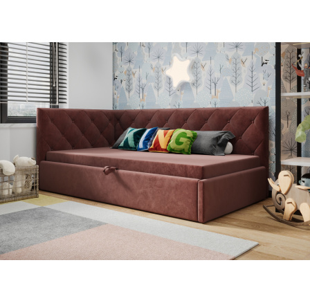 Postel ELZA - růžová - T63, Levá strana Postel ELZA - růžová - T63, Levá strana