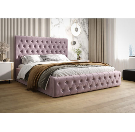 Postel VALENTINO s úložným prostorem - 180x200, Kovová na plynových zvedácích