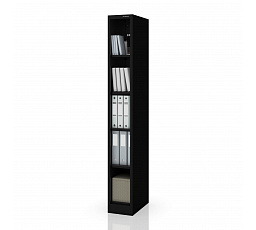 Úzký kovový regál, archivační na dokumenty černý: TIM 250 x 1850 x 400 mm