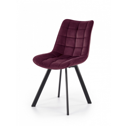 Jídelní židle K332 VELVET, Bordó Bluvel 59/Černá
