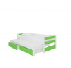 Dvojlůžko s matracemi FRAGA White+Green