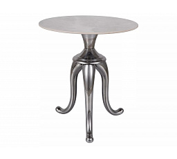 Konferenční stůl SNAKE, Efekt bílého mramoru/Stříbrná