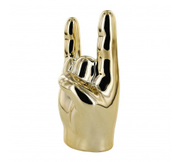 Dekorace, figurka Ruka malá Rock and Roll zlatá