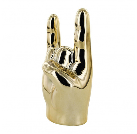 Dekorace, figurka Ruka malá Rock and Roll zlatá Dekorace, figurka Ruka malá Rock and Roll zlatá