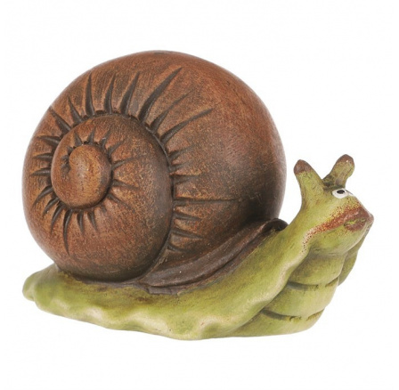Šnek - keramická figurka, vel. S, zeleno-hnědý