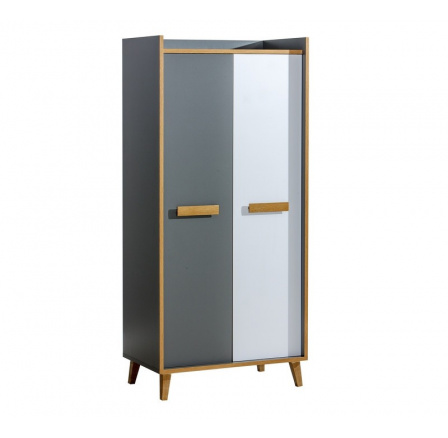 Systém "WERSO" W1 (Skříň 2D) - Barva: bílá brilantní/riviera Systém "WERSO" W1 (Skříň 2D) - Barva: bílá brilantní/riviera