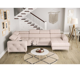 Rohová sedací souprava ORION MAX III , relax s funkcí spaní 165x320x190 cm - béžová, levá
