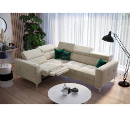 Rohová sedací souprava TOSCANIA , relax s funkcí spaní 185x250 - béžová, levá