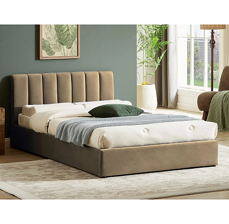 Postel s úložným prostorem MONTREAL VELVET 120x200 cm, Béžový Bluvel 28 Postel s úložným prostorem MONTREAL VELVET 120x200 cm, Béžový Bluvel 28