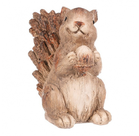 Veverka s oříškem - polyresinová figurka, béžovo-hnědá Veverka s oříškem - polyresinová figurka, béžovo-hnědá