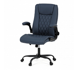 Kancelářské křeslo, houpací mechanismus, modrá ekokůže, KA-Y344 BLUE