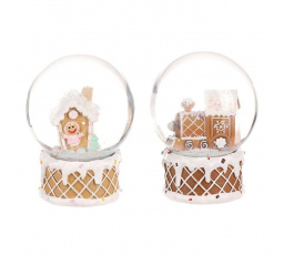 Sněžítko s perníkovým vláčkem či domečkem - polyresin, cena za 1 ks