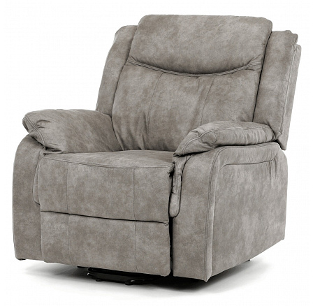 Polohovací křeslo, elektrické zabudované ovládání, šedá, látka vintage, TV-Q8668 GREY3