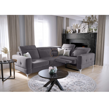 Rohová sedací souprava MALIBU , relax s funkcí spaní 185x250 cm - šedá , pravá Rohová sedací souprava MALIBU , relax s funkcí spaní 185x250 cm - šedá , pravá