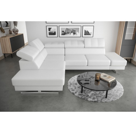 Rohová sedací souprava EMPORIO 225X300 - levá, Eko kůže bílá Rohová sedací souprava EMPORIO 225X300 - levá, Eko kůže bílá