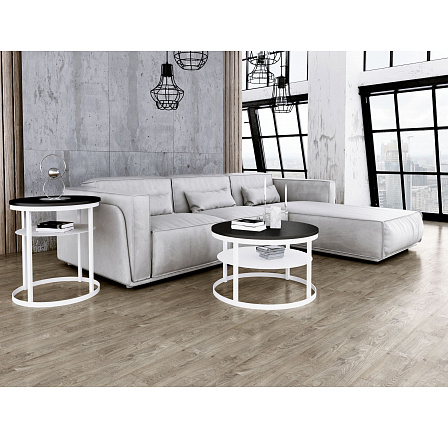 Kulatý konferenční stolek Glamour - v různých barvách - Černý MiniPearl, Bílý Mat Kulatý konferenční stolek Glamour - v různých barvách - Černý MiniPearl, Bílý Mat