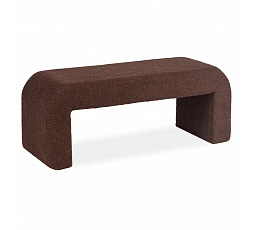 Čalouněný taburet DELINO hnědý Boucle