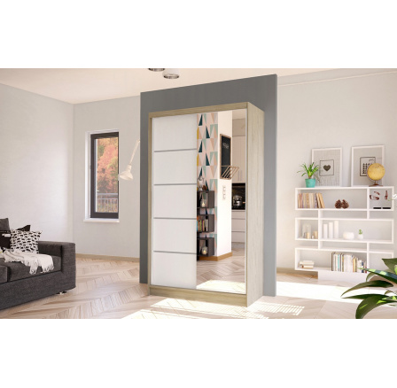 Skříň Diem III 100 - dub sonoma/bílá