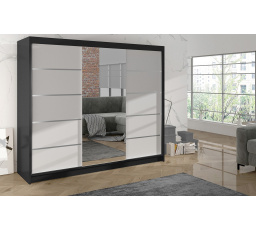 Skříň Debora VI 200 - černá/bílá