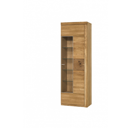 VELLE 11 - VITRÍNA ÚZKÁ VYSOKÁ, pravá  dub medový- smontovaný nábytek (SZ) (K150-Z)