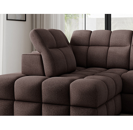 Bronon left-hand corner sofa with sleeping function and storage compartment, brown bouclé Tonall 22 123x212 Left 1 Bronon left-hand corner sofa with sleeping function and storage compartment, brown bouclé Tonall 22 123x212 Left 1