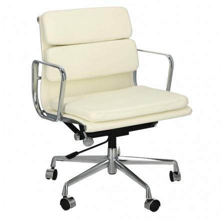 Kancelářská židle CH2171T bílá kůže chrom