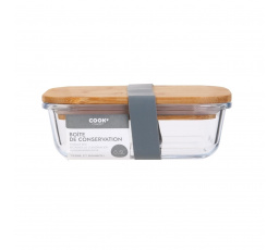 Skleněný lunch box s bambusovým víkem