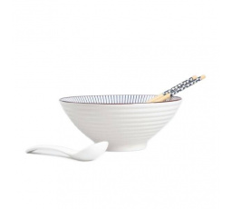 Ramen set SALADO pruhovaný s hnědým okrajem 21 cm 726996