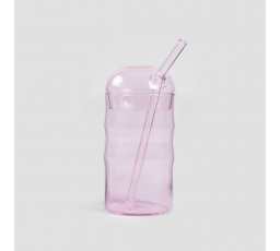Sklenice PAJA růžová s brčkem 0.5 l 741616