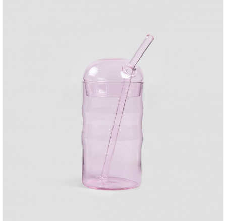 Sklenice PAJA růžová s brčkem 0.5 l 741616