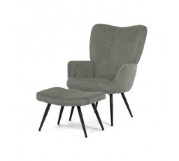 Relaxační křeslo, zelená, manšestrová látka, AK-L7285 GRN6