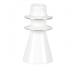 Svícen na kónickou svíčku - porcelán, vysoký, bílý