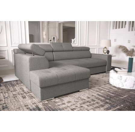 Rohová sedací souprava s funkcí spaní MARGO I 260×185 - šedá , levá Rohová sedací souprava s funkcí spaní MARGO I 260×185 - šedá , levá