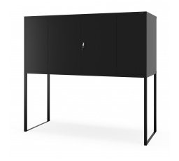 Kovová skříň do garáže GEORGE, 2250 x 2100 x 900 mm, černá