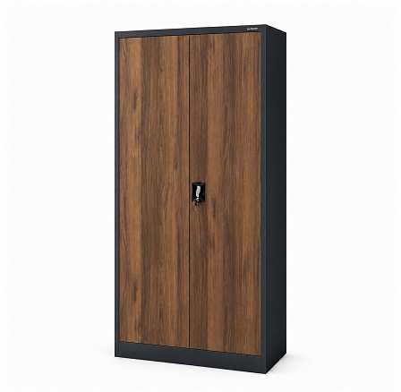 Kovová skříň s úložným prostorem antracitová / ořech: Eco Design TOMAŠ, 900 x 1850 x 450 mm Kovová skříň s úložným prostorem antracitová / ořech: Eco Design TOMAŠ, 900 x 1850 x 450 mm